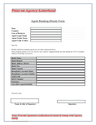 The above will just help in changing the mapping or posting of bank account used for payroll. Fillable Online Agent Banking Details Form Fax Email Print Pdffiller