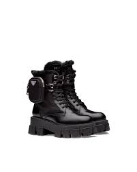 Sophisticated and trendsetting, prada's inspiring concept of uncompromised quality and constant inno. Monolith Leather And Nylon Combat Boots Prada