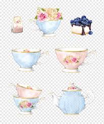 Try to draw a cup saucer set with pencil shading. Pink And Blue Ceramic Tea Cups Collage Tea Watercolor Painting Illustration Cup Vase Cake Saucer Png Pngwing