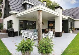 Varexhuis Alle Wensen Gerealiseerd In Moderne Landelijke Stijl Achtertuin Huis Veranda Ontwerp Achtertuin Patio Ontwerpen