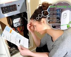 happy mother holding electric bill looking at solar panel home energy saving concept, buatan AI