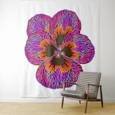 Pansy Flower Psychedelic Abstract Tapestry Home Gifts Ideas Decor Special Unique Custom Individual Customized Indiv Tapestry Flower Power Art Pansies Flowers