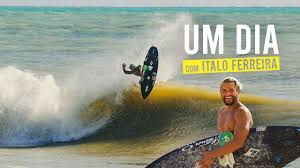 The brazilian athlete snapped his favorite board in half on the opening wave at the tsurigasaki surfing beach and had to return to the chiba shore to retrieve an alternative to surf on. Um Dia Com Italo Ferreira One Day With Italo Ferreira Nobodysurf