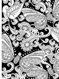Vector seamless pattern of zentangle shark on white background. Coloring Pages