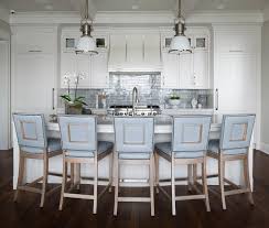 Kitchen island in your home brings many advantages such as the modern look of the kitchen, an below you can se one collection of modern kitchens with curved kitchen islands, which surely will. Blue Leather Stools At Curved Kitchen Island Transitional Kitchen