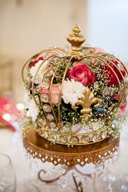 Gold Chandelier Cake Stand Wedding Reception Centerpiece Idea Floral Crown Centerpiece Royal The Royal Wedding Themes Love Wedding Themes Crown Centerpiece
