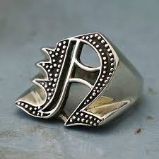 N Alphabet Biker Ring Gothic Sterling Silver 925 Old English A Z Initi Jack S Club