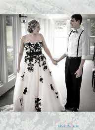 H1653 Beautiful Black And White Plus Size Wedding Dresses Black White Wedding Dress Plus Size Wedding Gowns Sweetheart Wedding Dress