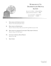 WORKGROUP TO DECRIMINALIZE MENTAL ILLNESS