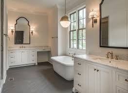 Black And Gold Bathroom Floor Tiles White And Gold Bathroom With Gray Herringbone Floor Tiles Transitional Bathroom Black Bathroom Gold Bathroom Bathroom Design