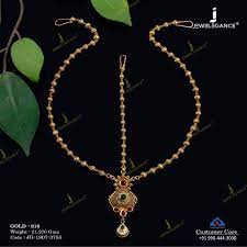 22k Jadtar Handmade Maang Tikka 22 44 Gms Antique Jewellery For Women By Jewelegance Jg Antique Bridal Jewelry Gold Jewelry Fashion Gold Fashion Necklace
