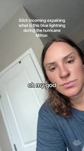 Blue Explosion in The Sky During Hurricane Milton