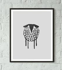 Simple Black And White Animal Prints Black And White Nursery Print Sheep Animal Print Sheep Art Nursery Art Prints