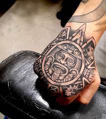 Aztec Calendar Hand Tattoo