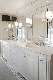 The large mirror in this bathroom really defines the space created by patterson custom homes. Double Vanity Ideas Design Ideas