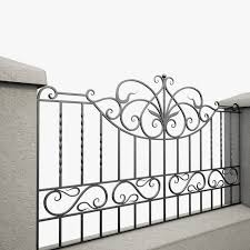 3d Wrought Iron Fence Metal Model Wrought Iron Fences Iron Fence Fence Gate Design