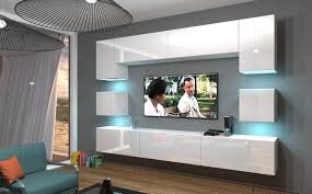Wohnwand An1 242 Hochglanz Push To Open Funktion In 2020 Schrankwand Weiss Wohnzimmer Modern Wohnen