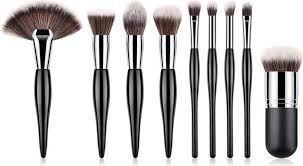 9pcs black cosmetic makeup brush