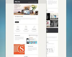 Picto This Sleek Flat Email Template Comes With Various Content Options And Can Be Customized Psd Template Downloads Psd Templates Email Newsletter Template