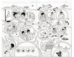 Go to hospital, go to nurse's station, hand her/him your coloring sheets! Yellow Submarine Issue 1 Pages 18 19 In Frank Baldevarona S Super Con 2009 Comic Art Gallery Room