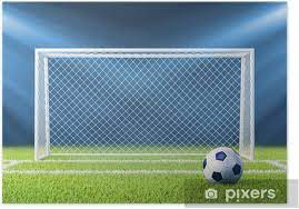 Sold and shipped by spreetail. Football Soccer Goals And Ball On Clean Empty Green Field Poster Pixers We Live To Change