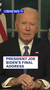 Outgoing US President Joe Biden has used his final primetime address to  issue a warning to Americans, declaring a dangerous concentration of power  is forming. #9News