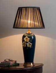 Buy Online Ceramic Table Lamps With Cloth Shade Table Lamps Lighting Online In India Thedecorkart Table Lamp Ceramic Table Lamp