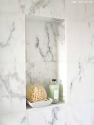 (trims are available in standard size of or remodel size to overlap. Custom Soap Niche Of Calacatta Marble In The Shower Small Bathroom Renovation Marble Showers Shower Niche