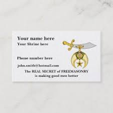Double sided printing for no additional cost. Shriners Business Cards Business Cards 100