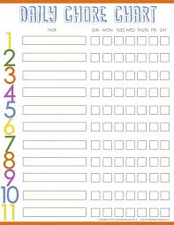 printable chore charts for kids free printable chore charts