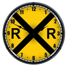 Railroad Crossing Train Signal Led Light Up Clock At Retro Planet