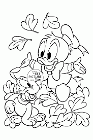 Donald And Fall Leaves Coloring Pages For Kids Seasons Printables Free Wuppsy Com Disney Coloring Pages Fall Coloring Pages Cartoon Coloring Pages
