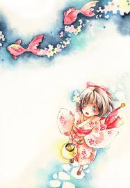 Linuma Chika Anime Artwork Watercolor Girl Cute Art