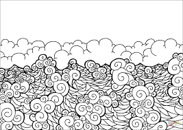 Coloring page doodle wave pattern vector. Wave Coloring Pages Coloring Home