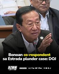 Kinumpirma ng DOJ na isinama si ex-DPWH sec Manuel Bonoan bilang  co-respondent sa reklamong plunder laban kay Sen. Jinggoy Estrada kaugnay  ng flood control scam. Pero wala pang schedule sa preliminary investigation