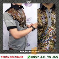 Batik pria modern kombinasi kain polos untuk karyawan kerja kantor. Batik Kombinasi Polos Cowok