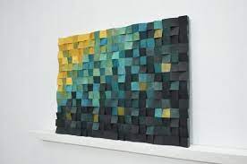 Navy Blue Wood Wall Art Reclaimed Wood Art Mosaic Wood Art Etsy Reclaimed Wood Art Wood Art Geometric Wall Art