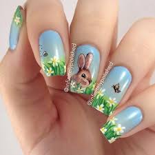15 Cute Easter Bunny Nail Art Ideas Best Simple Home Diy Manicure Designs Holicoffee Bunny Nails Easter Nail Designs Easter Nail Art Designs