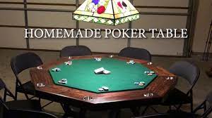 You can build your own poker table in an afternoon with only two people. My Homemade Poker Table Youtube