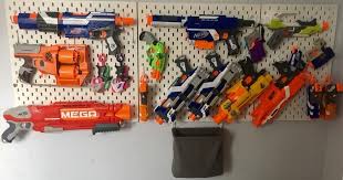 Build your own customized nerf gun cabinet with our easy to follow plans. Mum Of Five Staying Sane Nerf Gun Storage Idea Solution Using The Ikea Skadis Pegboard Accessories