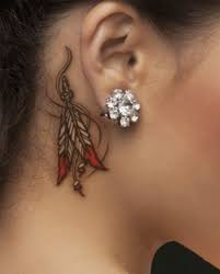 Feather On Neck Behind Ear Tattoos Behind Ear Tattoos Sugar Skull Girl Sun Tattoos Lower B Behind Ear Tattoos Feather Tattoo Behind Ear Behind Ear Tattoo Small