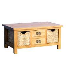 Vintage english oak tudor style coffee table with drawer. Surrey Oak 90cm Large Coffee Table With Storage Baskets And 2 Drawers Traditional Rustic Solid Wood Rectangular Living Room Table Roseland Furniture