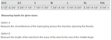 sizing charts