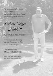 Traueranzeigen von Norbert Geiger