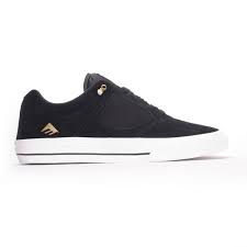 Emerica Reynolds 3 G6 Vulc Black White Gold Mens Skate Shoes