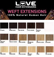 colour chart for love hair extensions human hair wefts