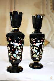 Antique chinese ceramics, paintings, and furniture have always been sought after for their decorative artistry. 19th Century Amethyst Bristol Glass Chinoiserie Vase Pair