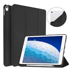 Soke Ipad Air 3 Case 2019 With Pencil Holder Premium Trifold Case Strong Protection Auto Sleep Wake Ultra Slim Soft Tpu Back Cov New Ipad Ipad Air Ipad Pro
