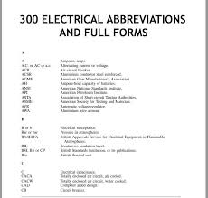 300 Electrical Abbreviations And Full Forms Electrical 2z