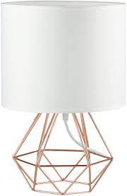5 out of 5 stars with 2 ratings. Frideko Modern Table Lamp With Fabric Shade And Hollowed Out Cage Style Metal Base For Bedside Bedroom Living Room Dining Room White Rose Gold Amazon Ca Tools Home Improvement